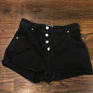 Rollas black denim shorts